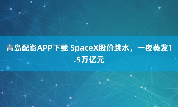 青岛配资APP下载 SpaceX股价跳水，一夜蒸发1.5万亿元